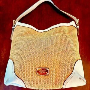 Michael Kors Tan and White Shoulder Bag